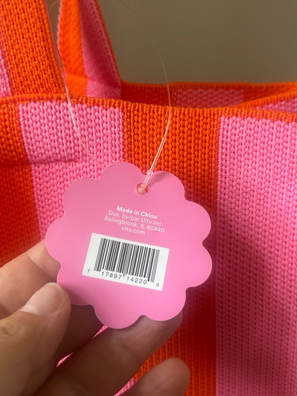 Ulta beauty summer tote striped  Pink & Orange Tote Bag NWT - Picture 3 of 3
